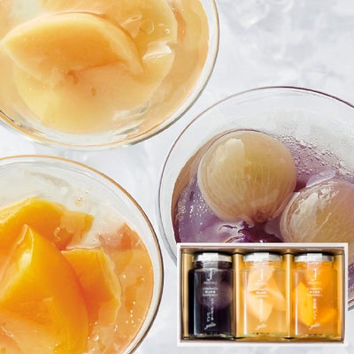 ホワイトデーに桃とぶどうのジュレ